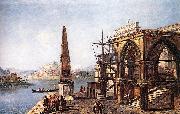 MARIESCHI, Michele Imaginative View with Obelisk  s Sweden oil painting artist